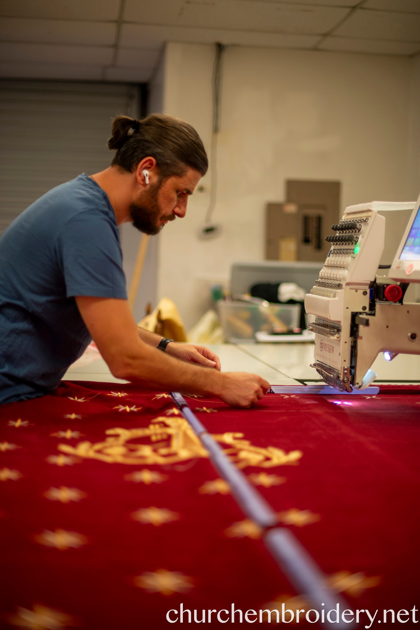 Professional embroidery machine in our studio